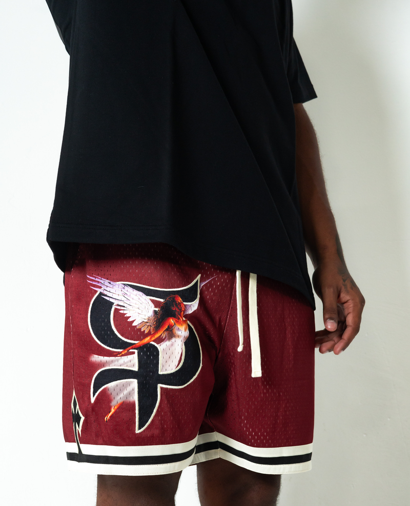 Maroon League Shorts