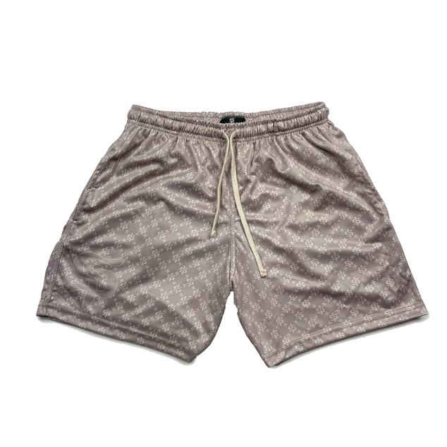 Tan Monogram Shorts