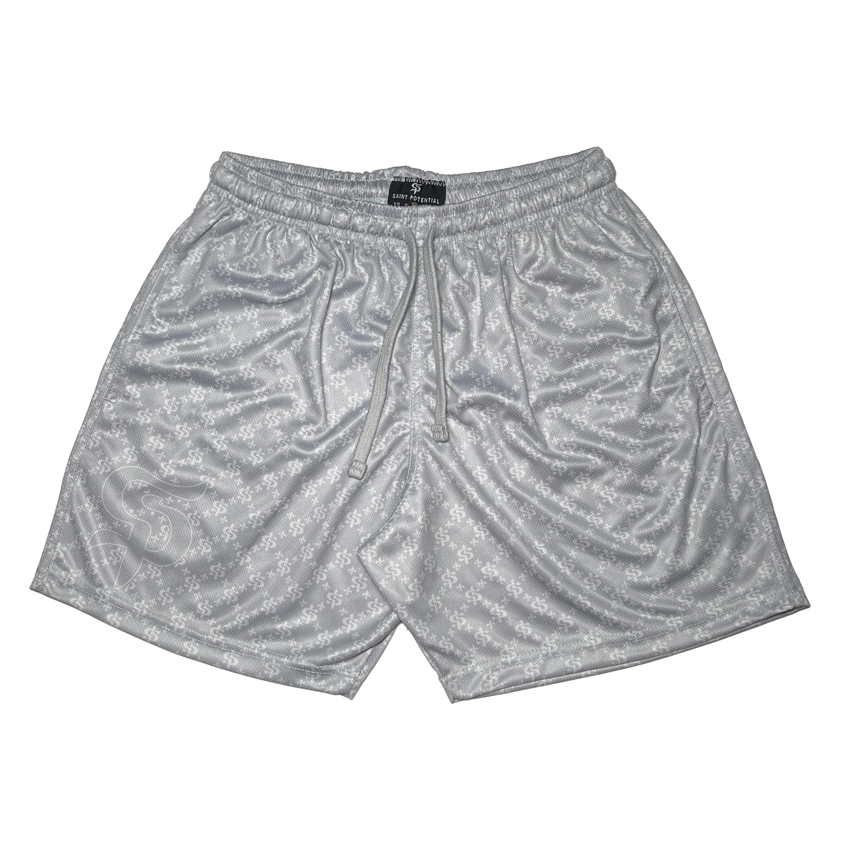 Grey Monogram Shorts