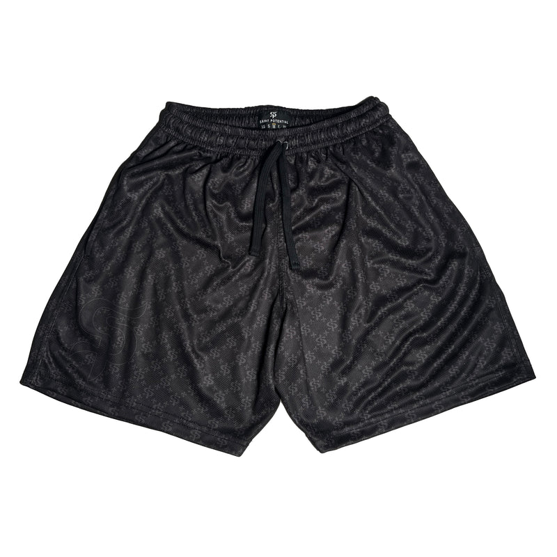 Black Monogram Shorts