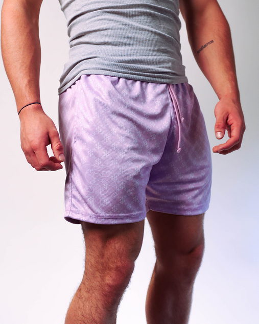 Lavender Monogram Shorts